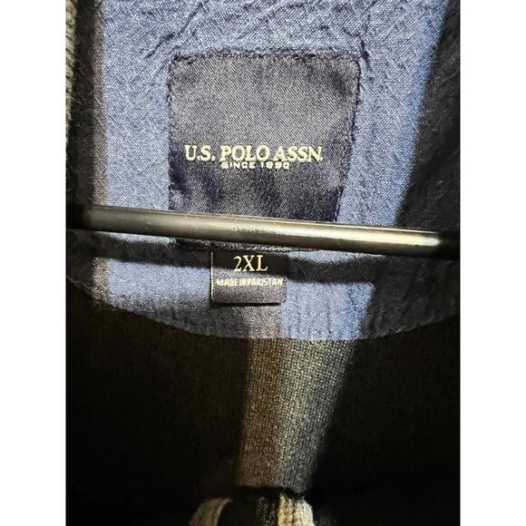 U.S. POLO ASSN Men  Quarter Zip Pullover Sweater Top Black Size 2XL - Picture 7 of 12
